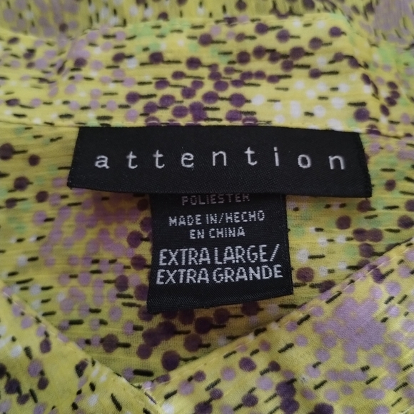 Attention Women's size xl yellow ruffle blouse shirt top - Picture 7 of 8